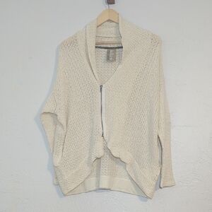 Anthropologie Dolan Cream OpenKnit Cotton Beach Sweater Coastal Minimal Vacation